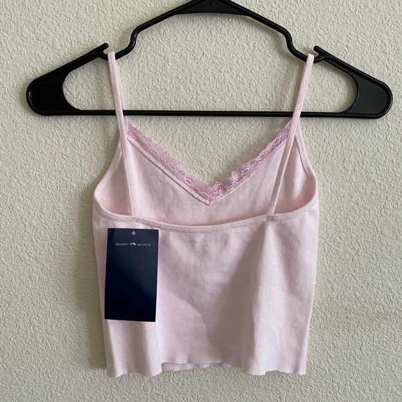 Brandy Melville light pink Nicolette lace tank top - Picture 4 of 6